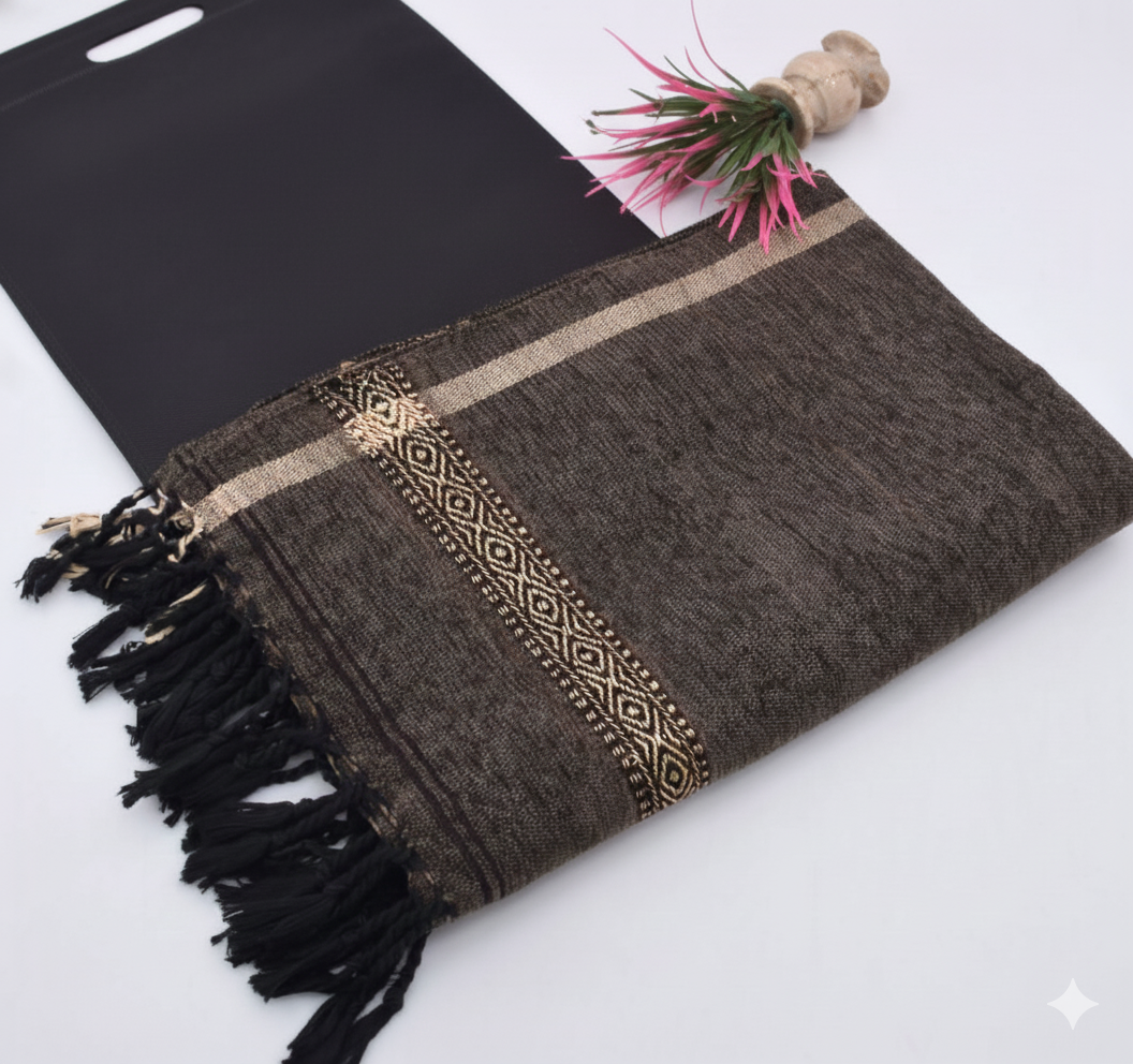 Men's Velvet Shawl Dark Grey