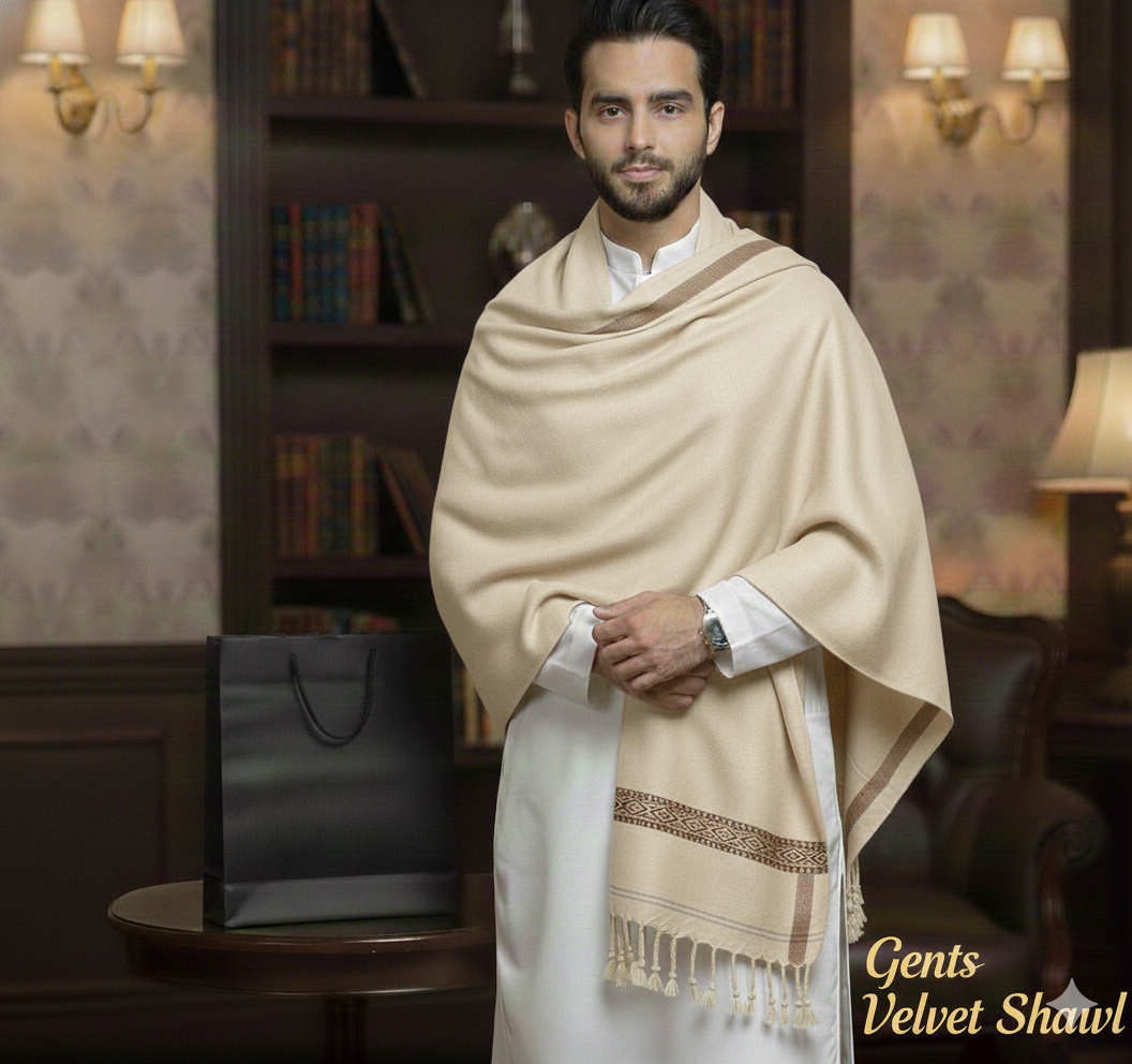 Men's Velvet Shawl Skin Golden