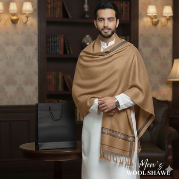 Winter Pure Wool Gents Shawl Skin Golden #04